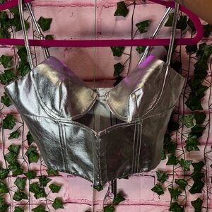 Fashion Nova Silver Crop Top
